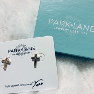 Park Lane Gold and Silver Cross Earrings